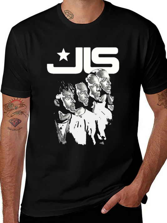 JLS Band T-Shirt Black Graphic Print