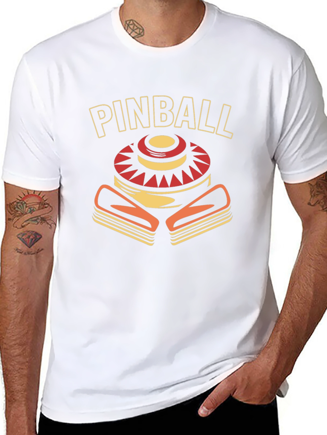 Retro Pinball Machine Graphic T-Shirt