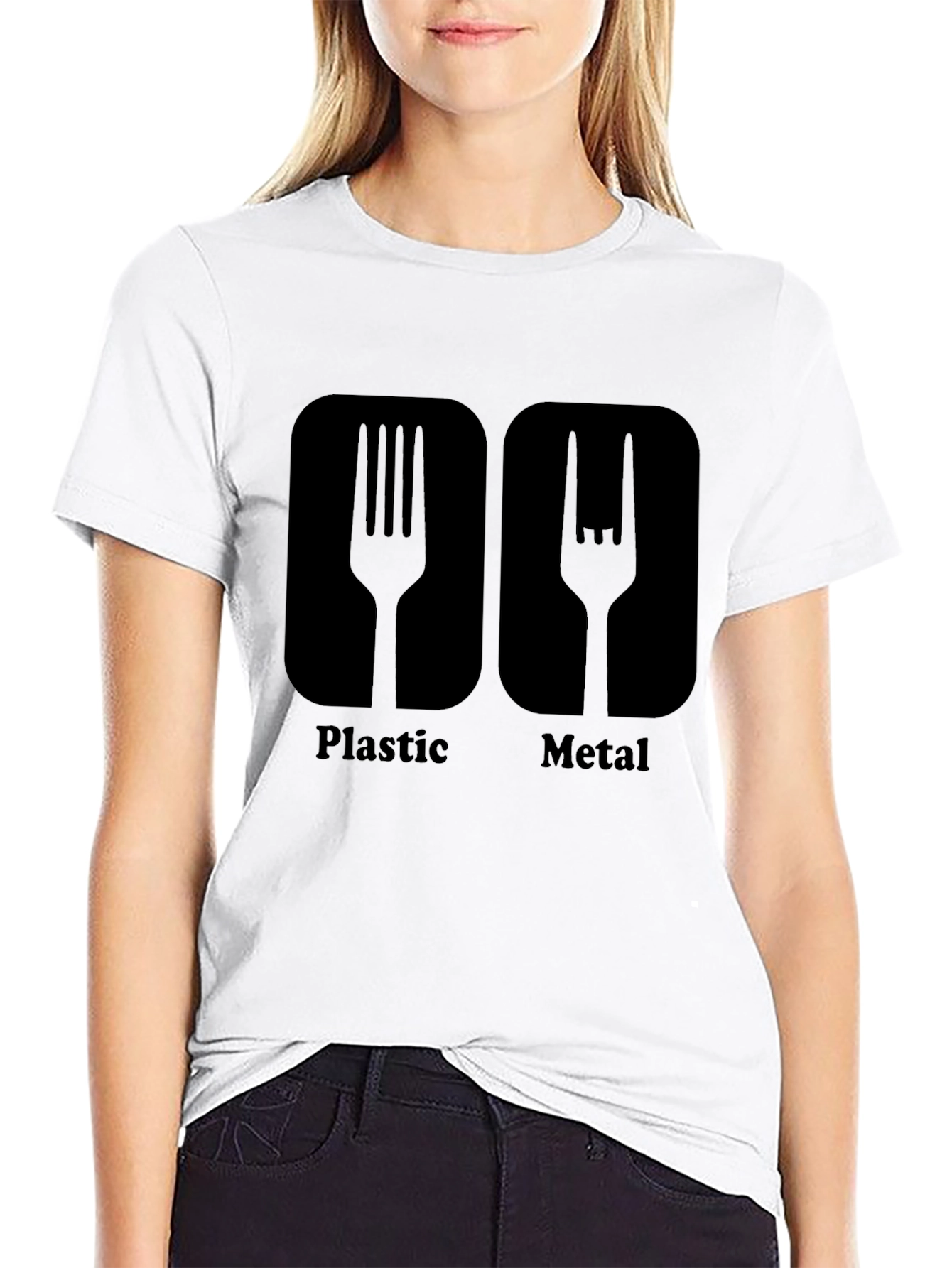 Plastic Metal Fork Graphic Tee - Black