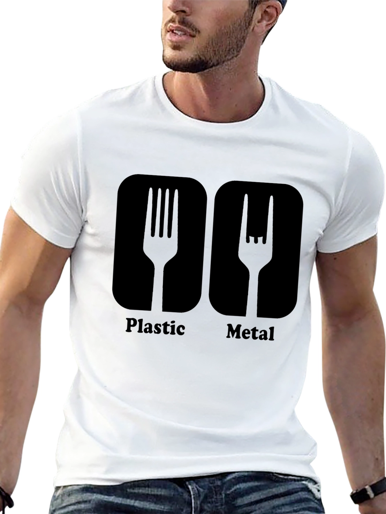Plastic Metal Fork Graphic Tee - Black