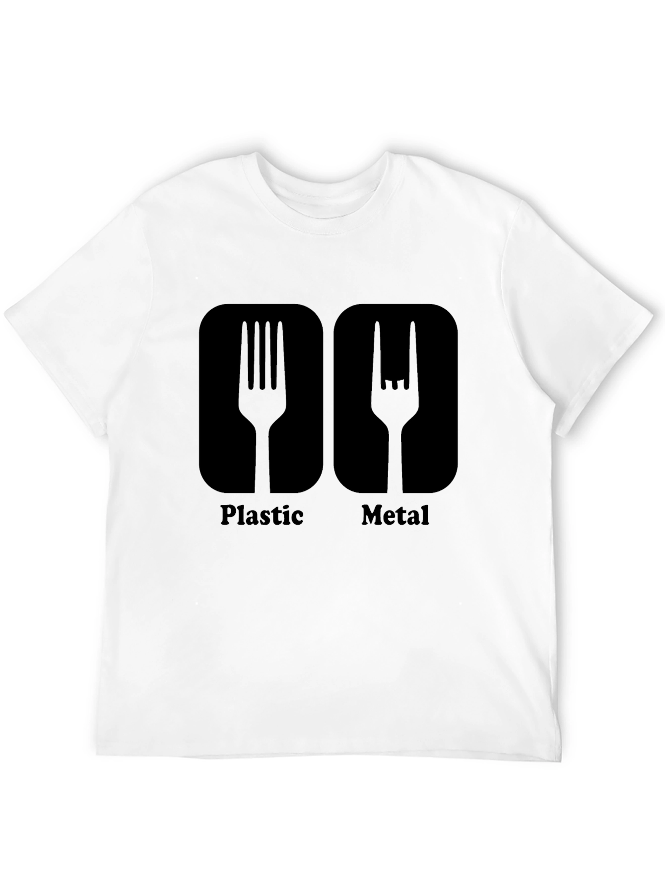 Plastic Metal Fork Graphic Tee - Black