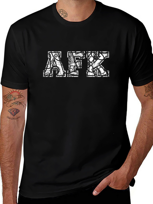 AFK Graphic Print Black T-Shirt - Casual Style