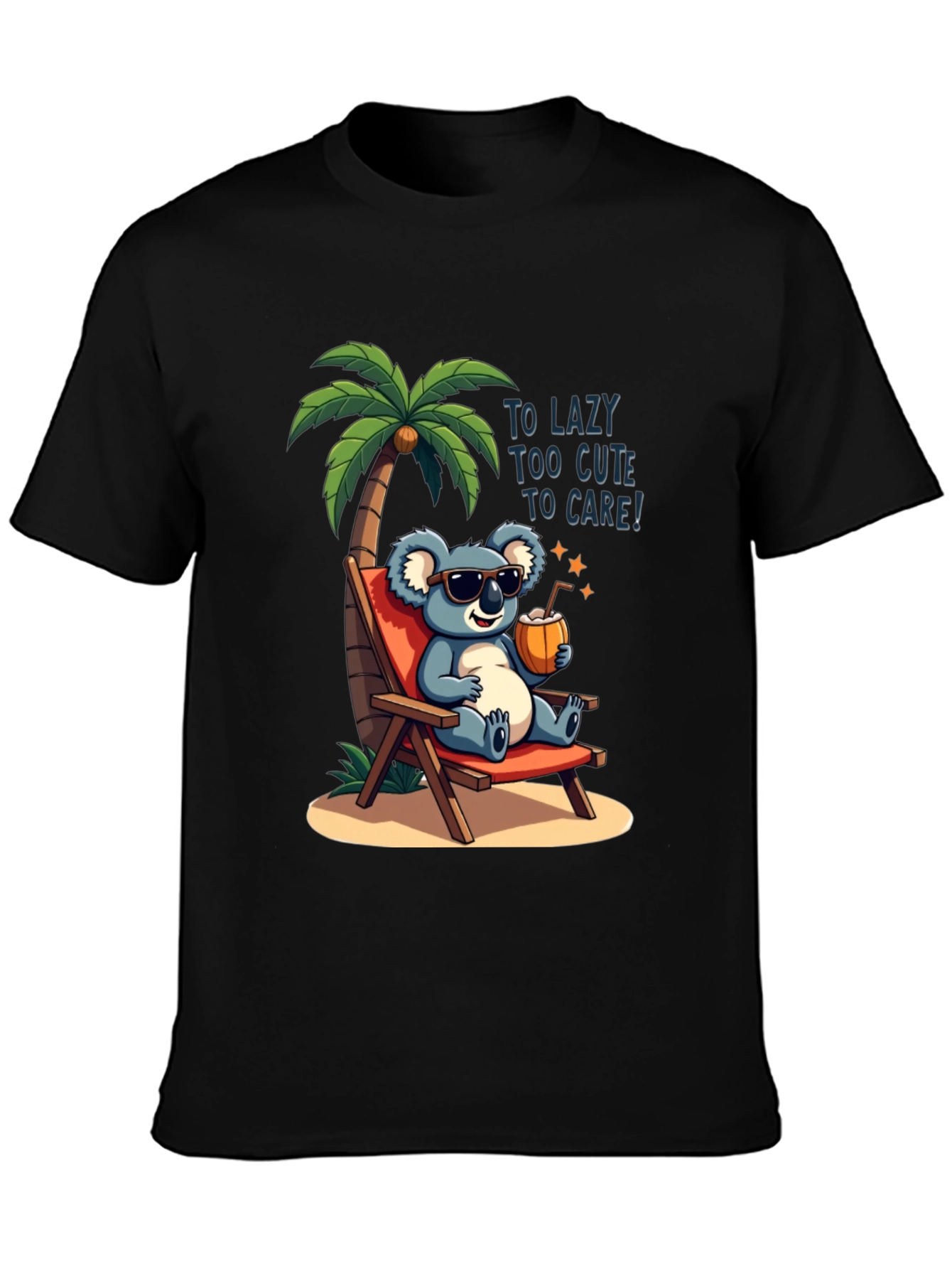 Lazy Koala Beach T-Shirt - Too Cute to Care!