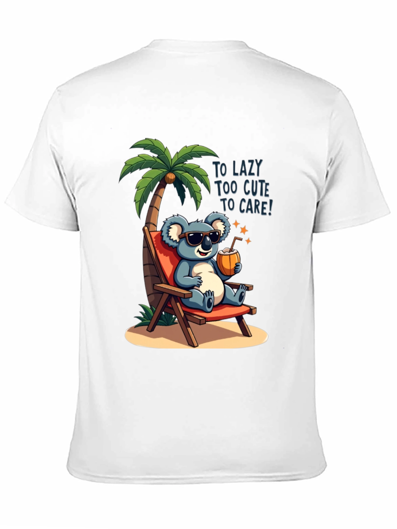 Lazy Koala Beach T-Shirt - Too Cute to Care!