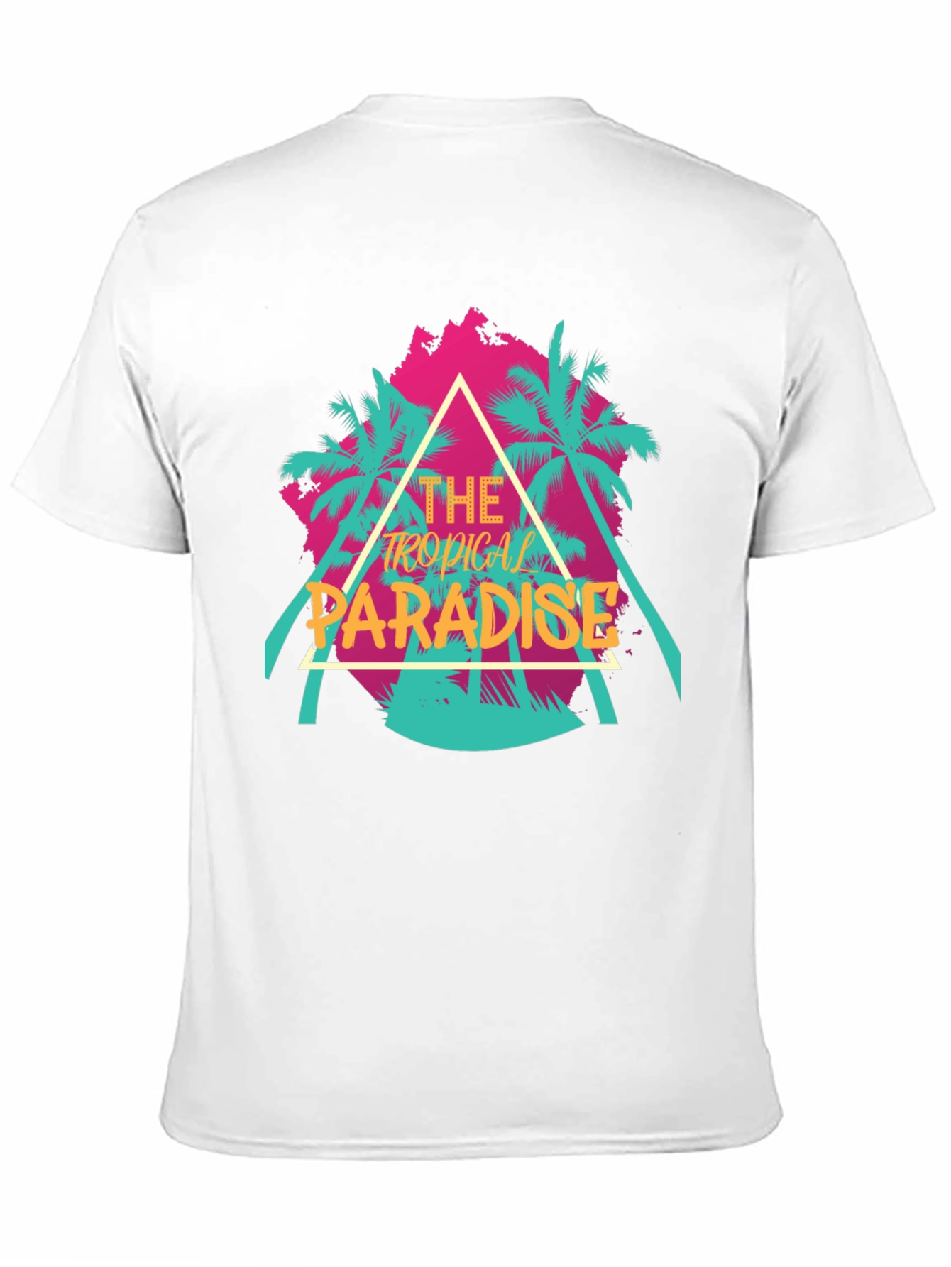 Tropical Paradise Graphic Tee - Black Cotton T-Shirt