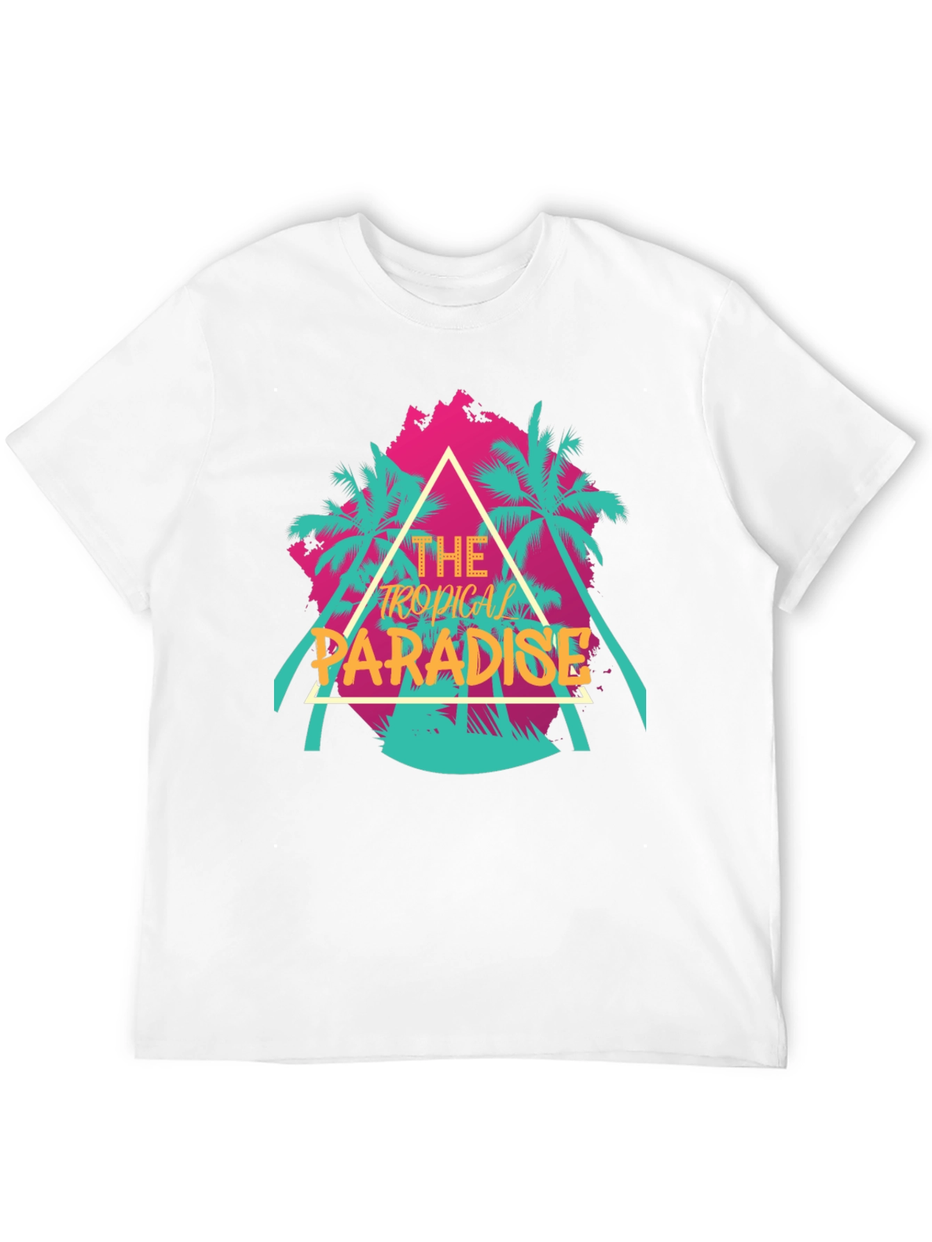 Tropical Paradise Graphic Tee - Black Cotton T-Shirt
