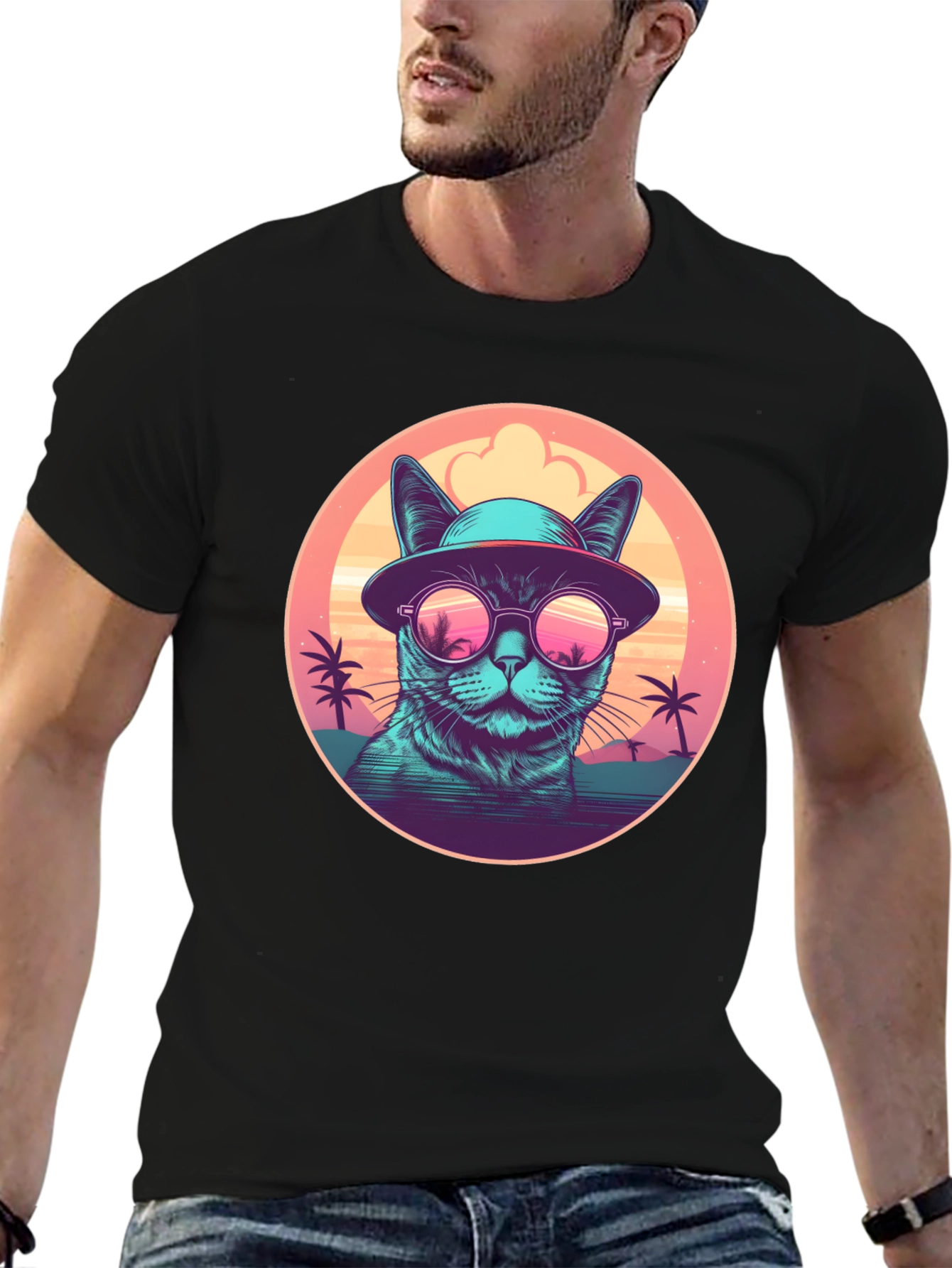 Cool Cat in Shades Graphic Tee