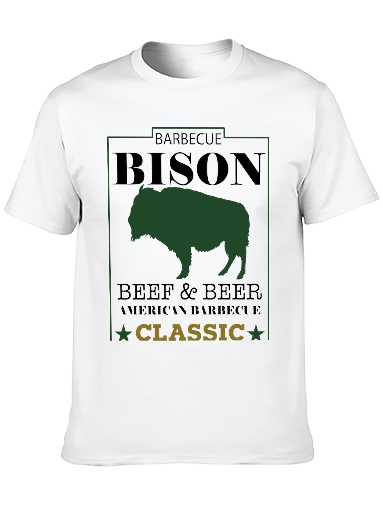 Bison Barbecue T-Shirt - Classic Beef & Beer Tee