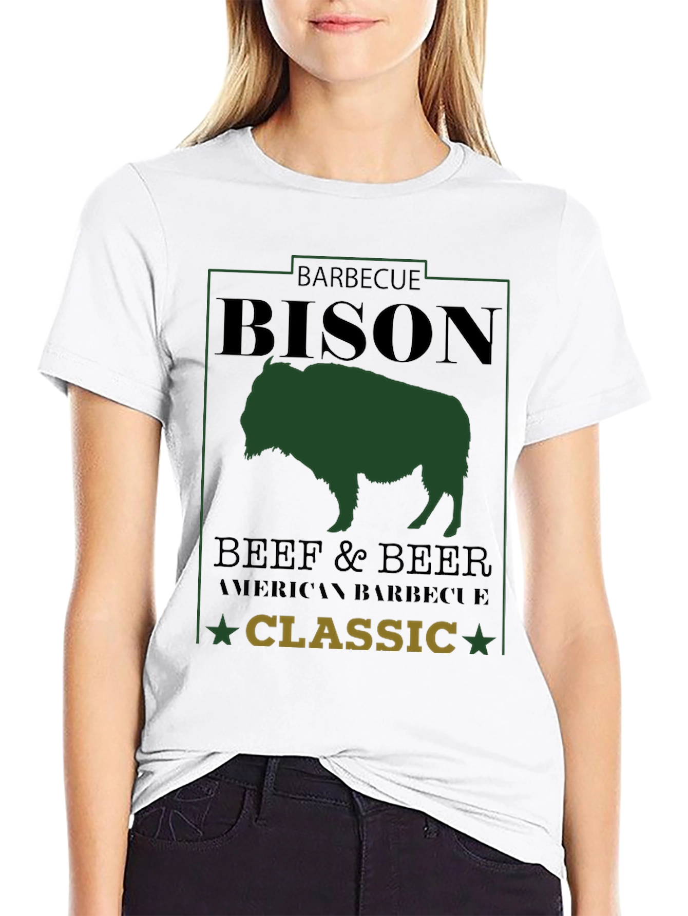 Bison Barbecue T-Shirt - Classic Beef & Beer Tee