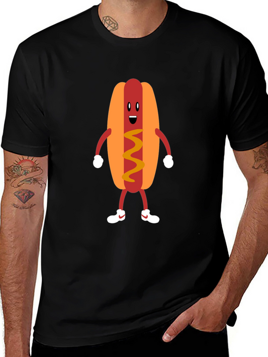 Funny Hot Dog Graphic Tee - Unisex Black T-Shirt