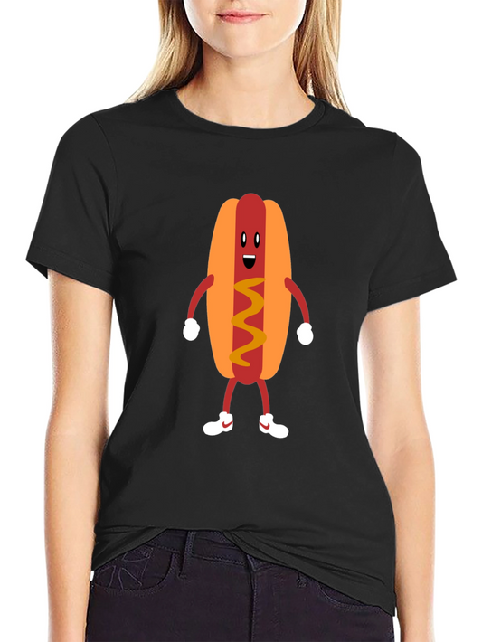 Funny Hot Dog Graphic Tee - Unisex Black T-Shirt