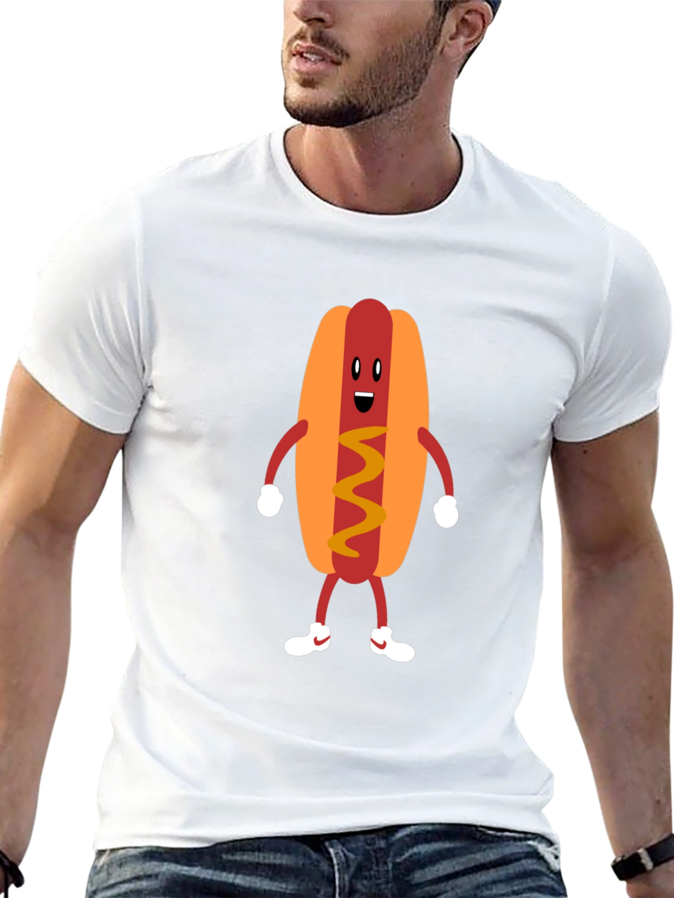 Funny Hot Dog Graphic Tee - Unisex Black T-Shirt
