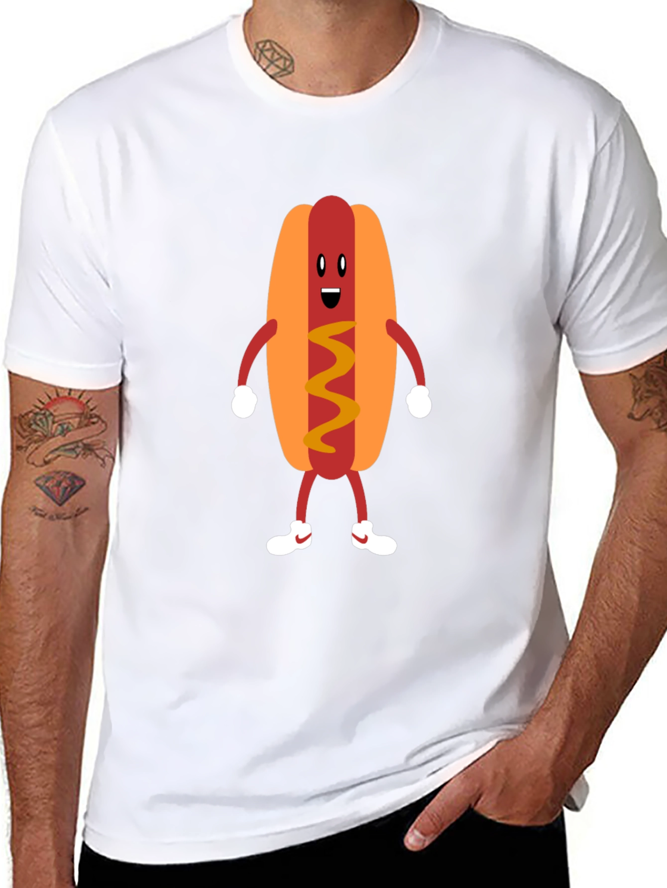 Funny Hot Dog Graphic Tee - Unisex Black T-Shirt