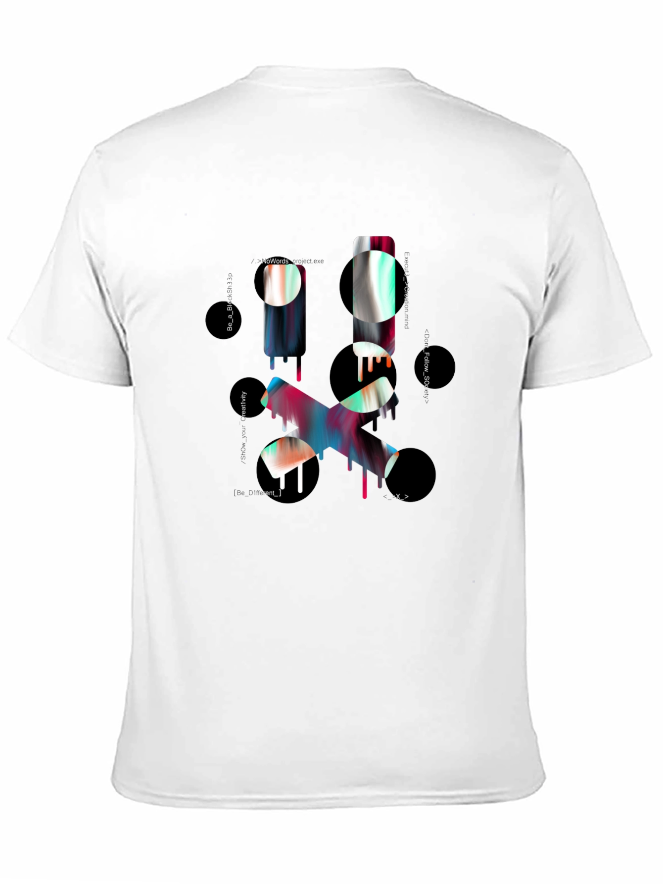 Abstract Graphic Print Mens Black T-Shirt