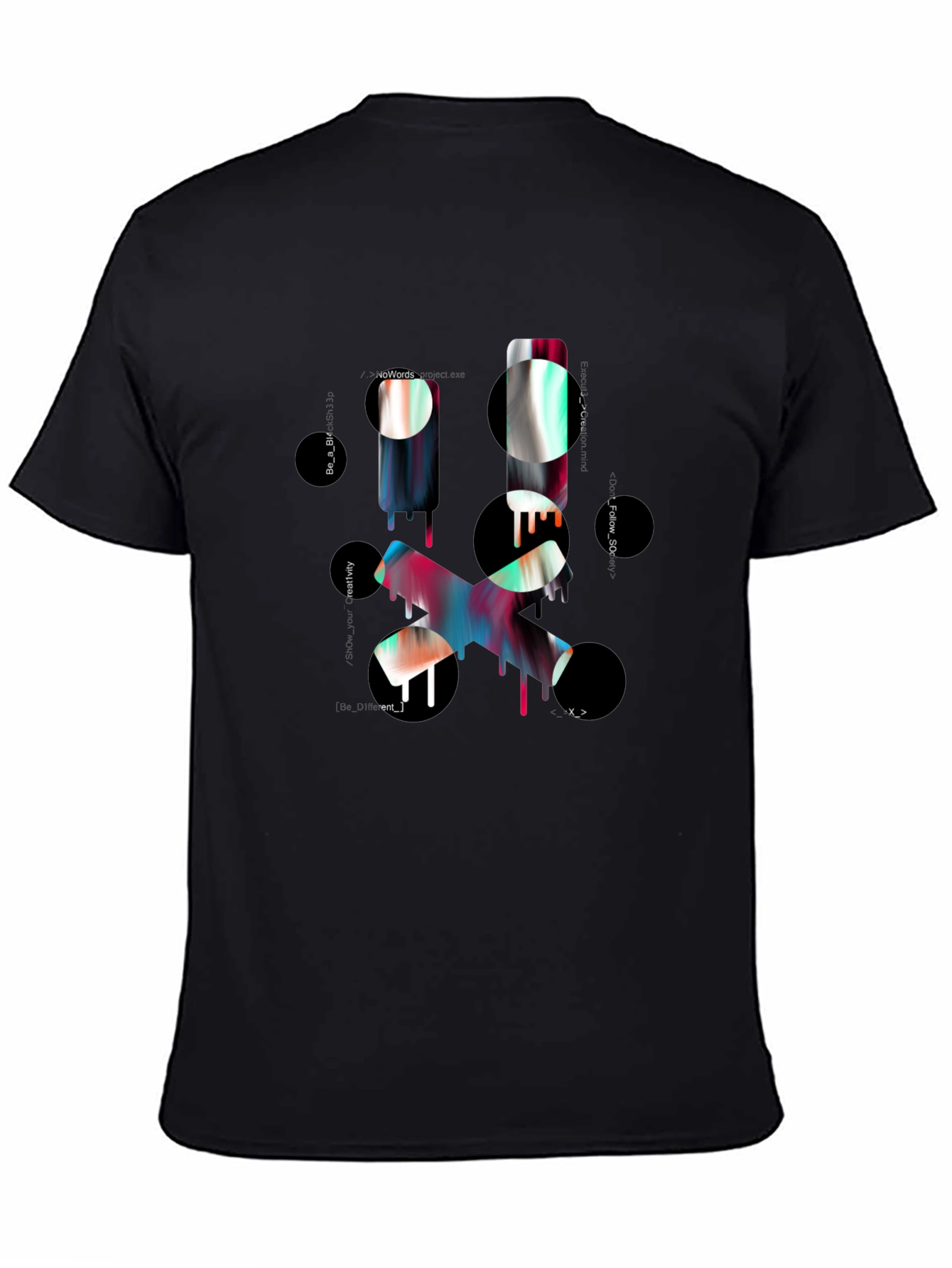 Abstract Graphic Print Mens Black T-Shirt
