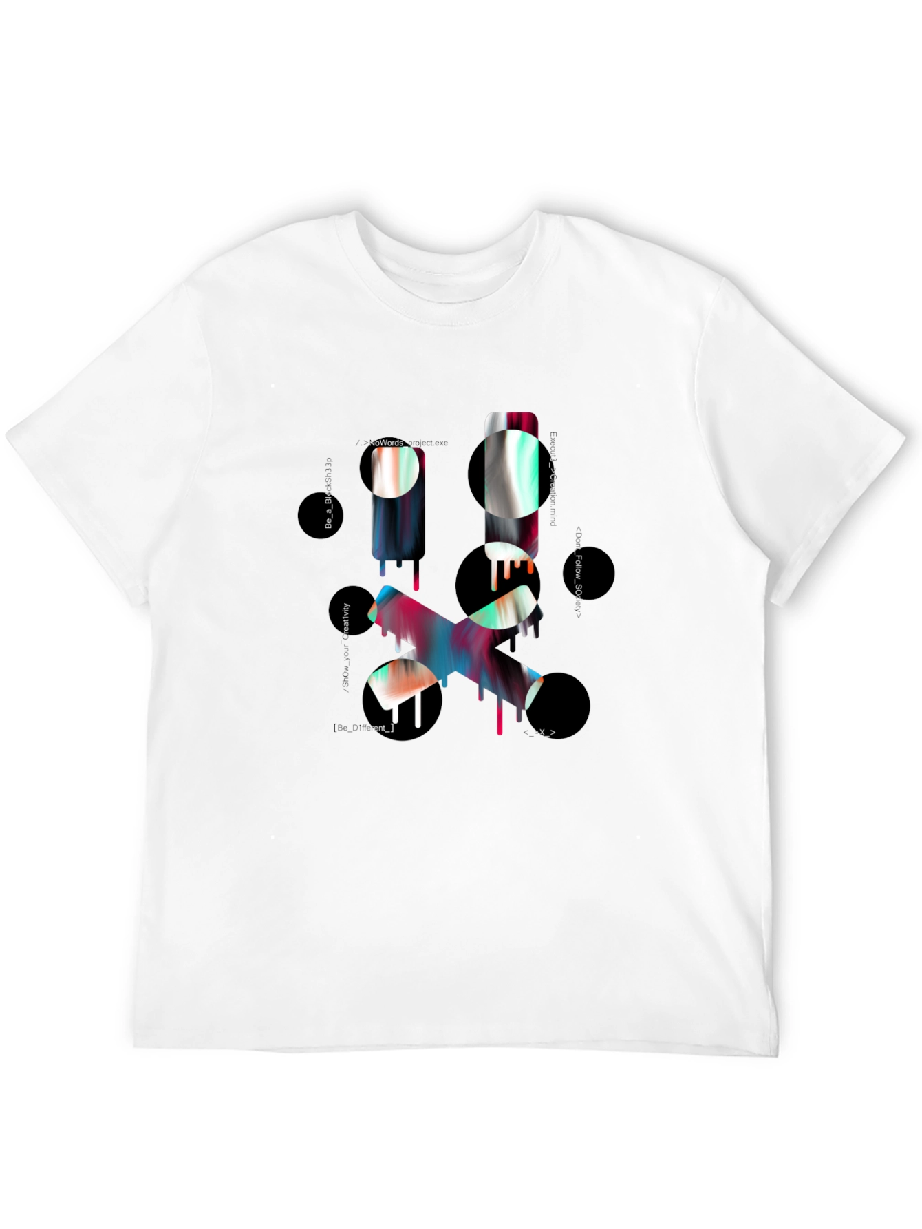 Abstract Graphic Print Mens Black T-Shirt