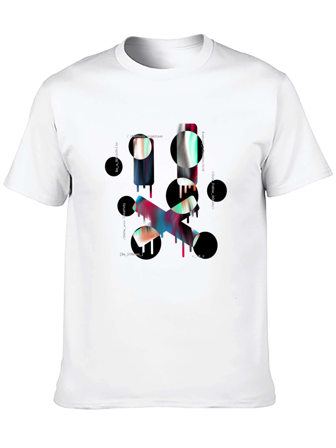 Abstract Graphic Print Mens Black T-Shirt
