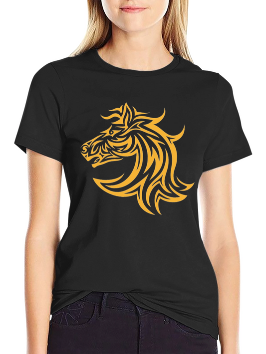 Tribal Horse Graphic Black T-Shirt