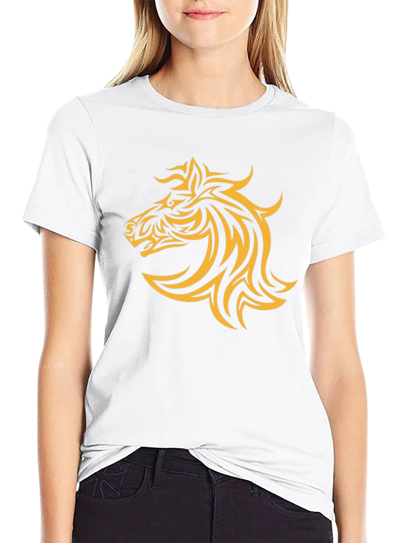 Tribal Horse Graphic Black T-Shirt