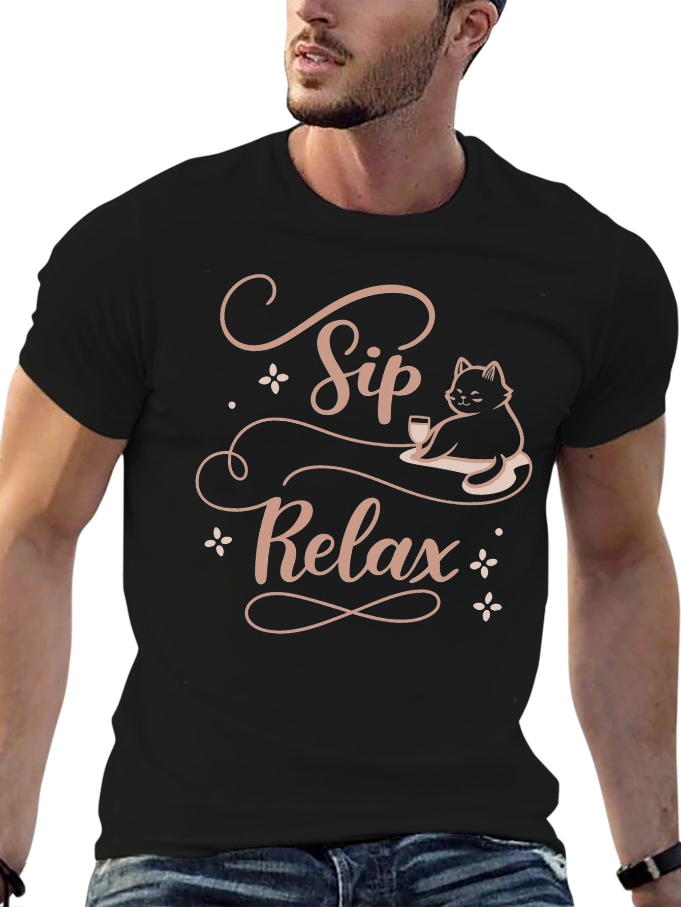 Sip Relax Cat Lover T-Shirt