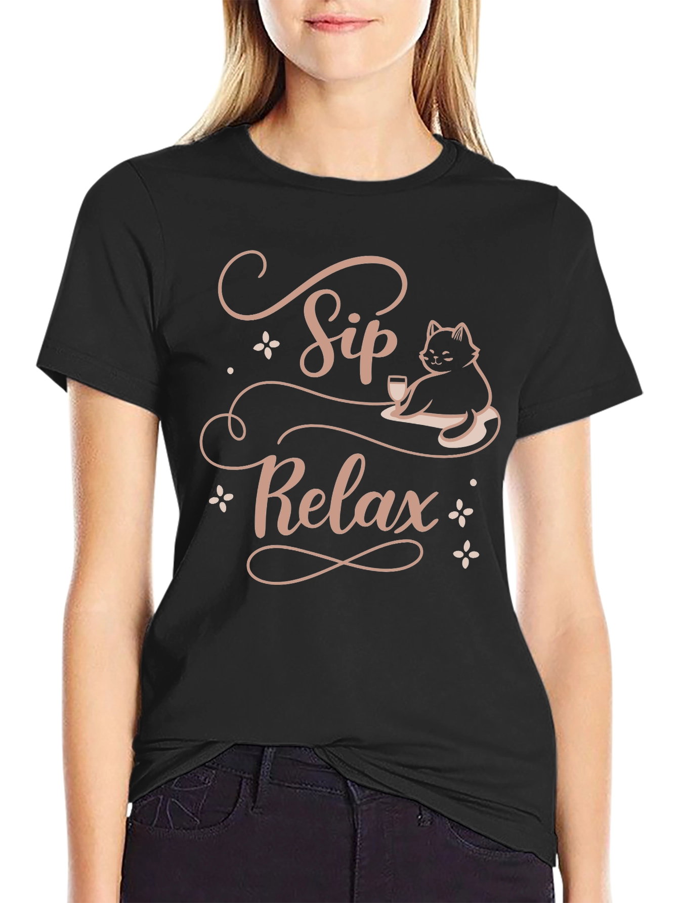 Sip Relax Cat Lover T-Shirt