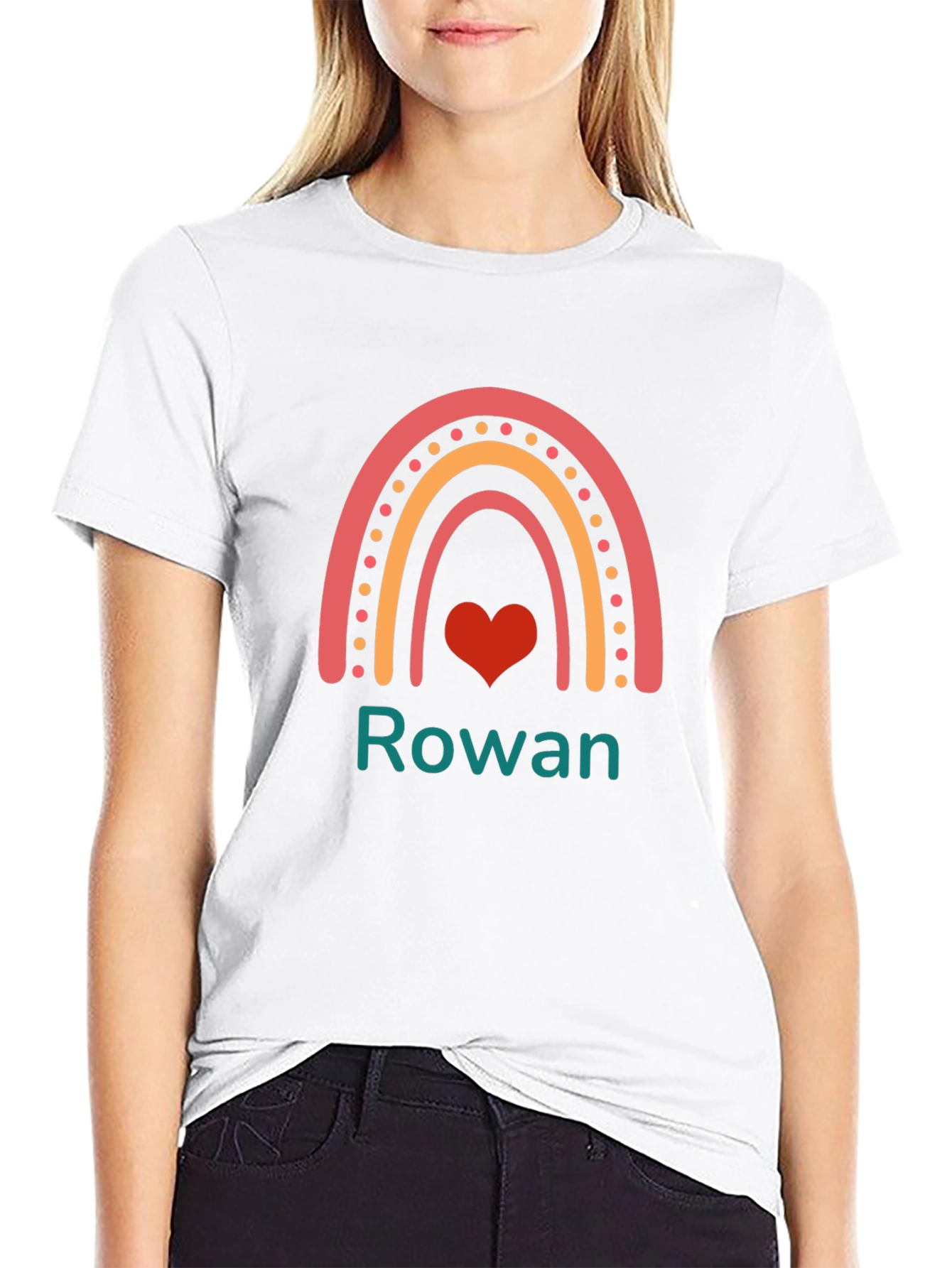 Rowan Rainbow Heart Personalized T-Shirt