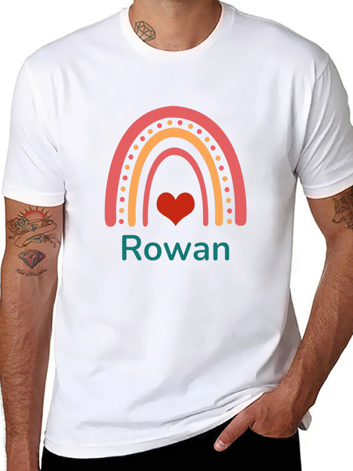 Rowan Rainbow Heart Personalized T-Shirt