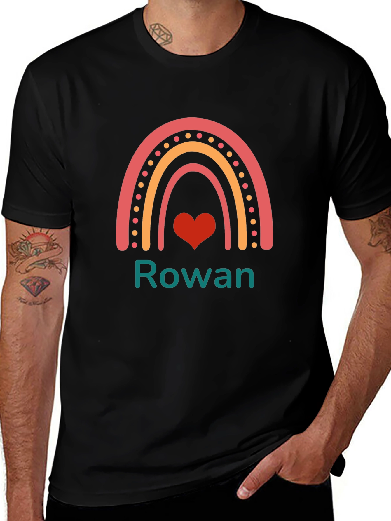 Rowan Rainbow Heart Personalized T-Shirt