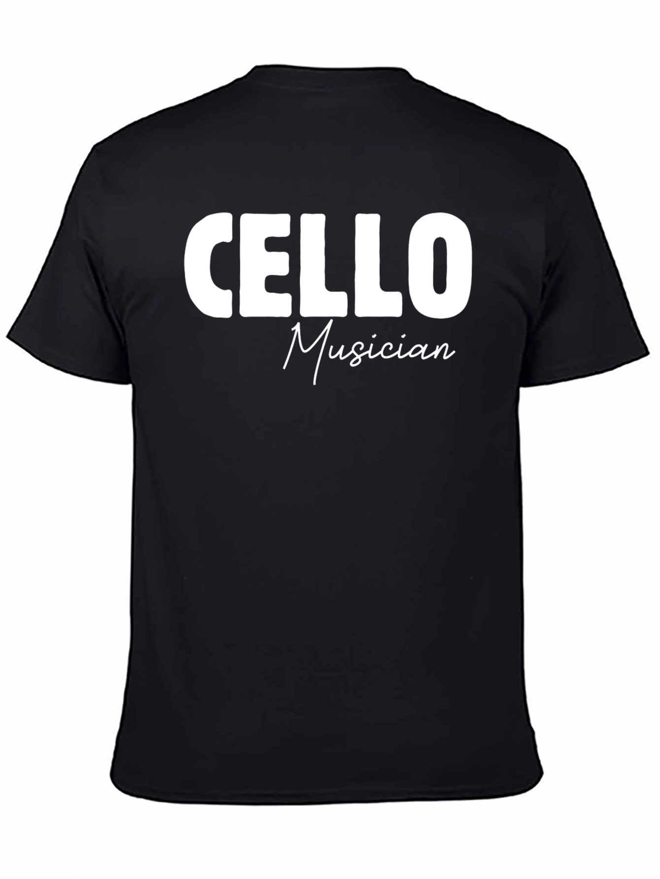 Cello Musician Black Cotton Graphic T-Shirt