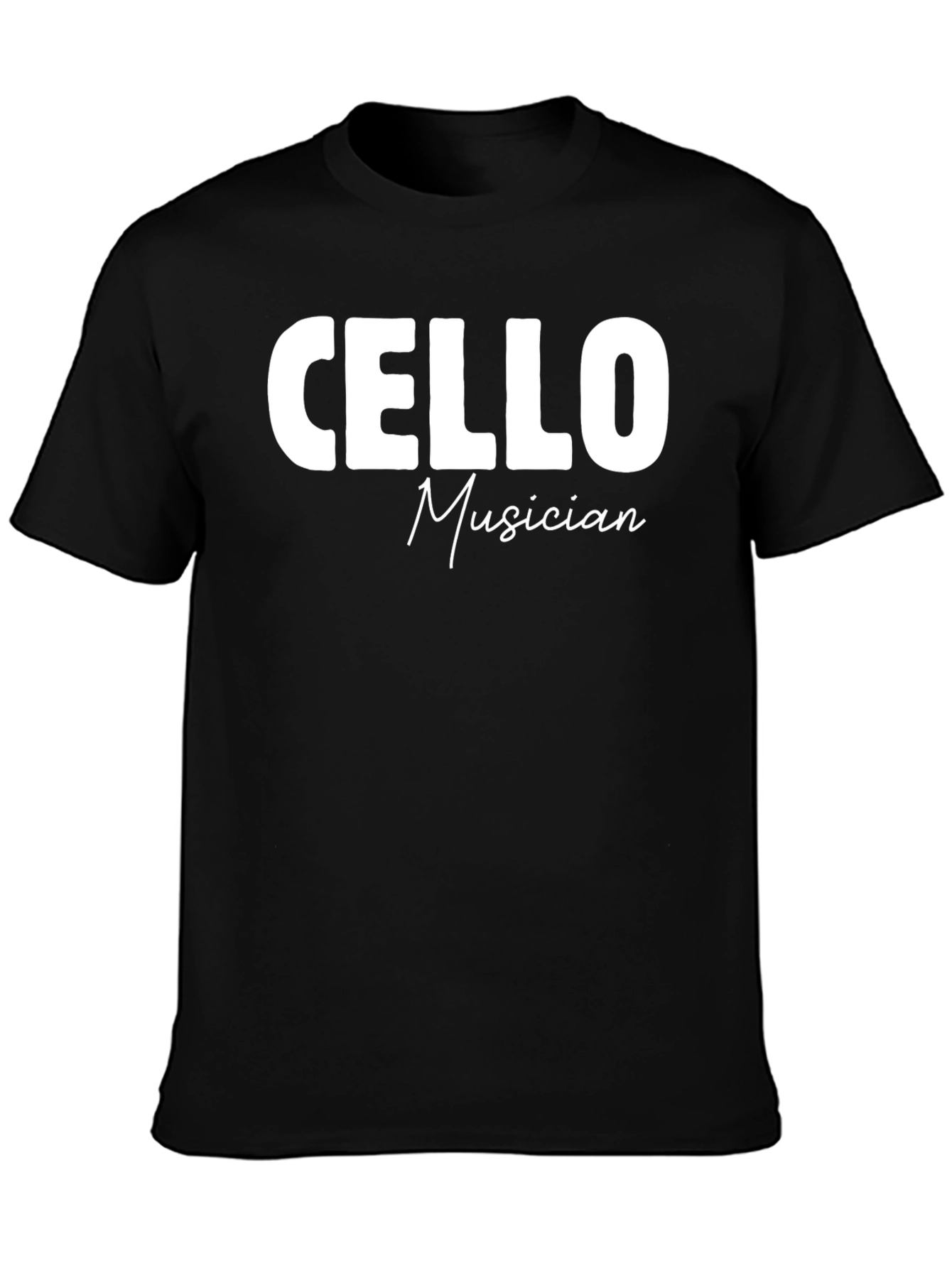 Cello Musician Black Cotton Graphic T-Shirt