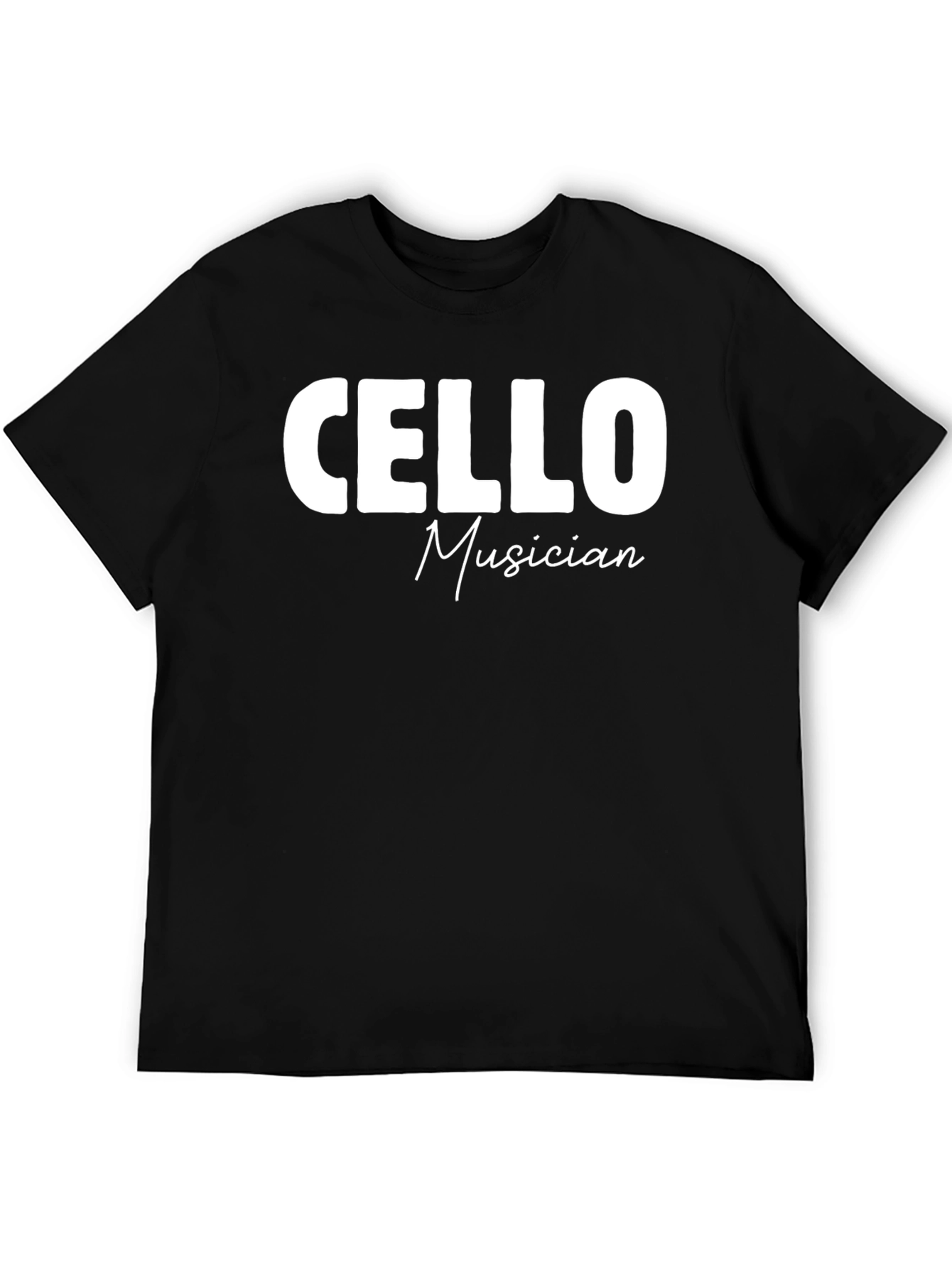 Cello Musician Black Cotton Graphic T-Shirt