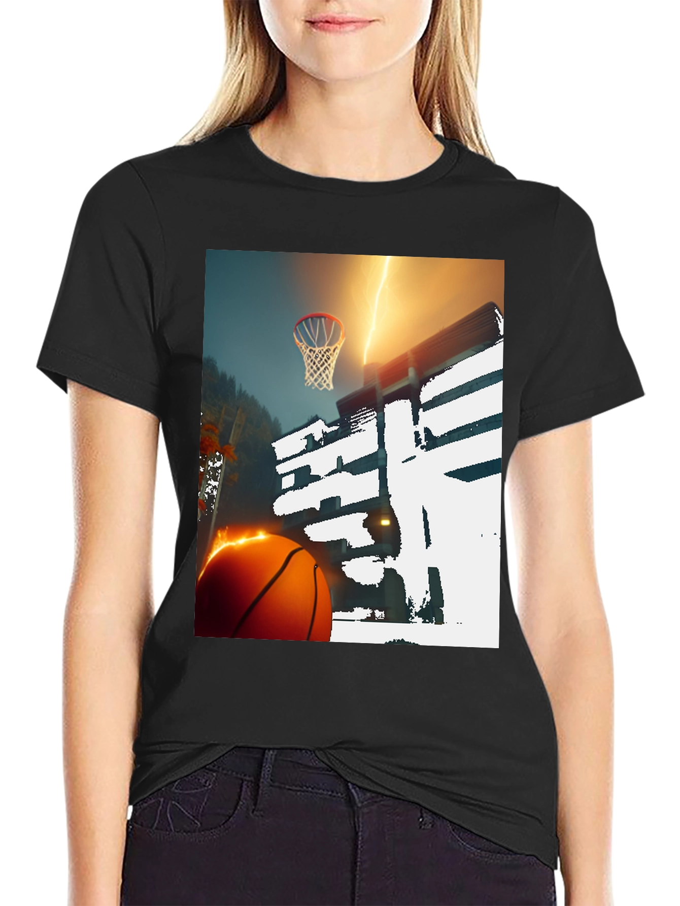 Basketball Lightning T-Shirt - Graphic Tee