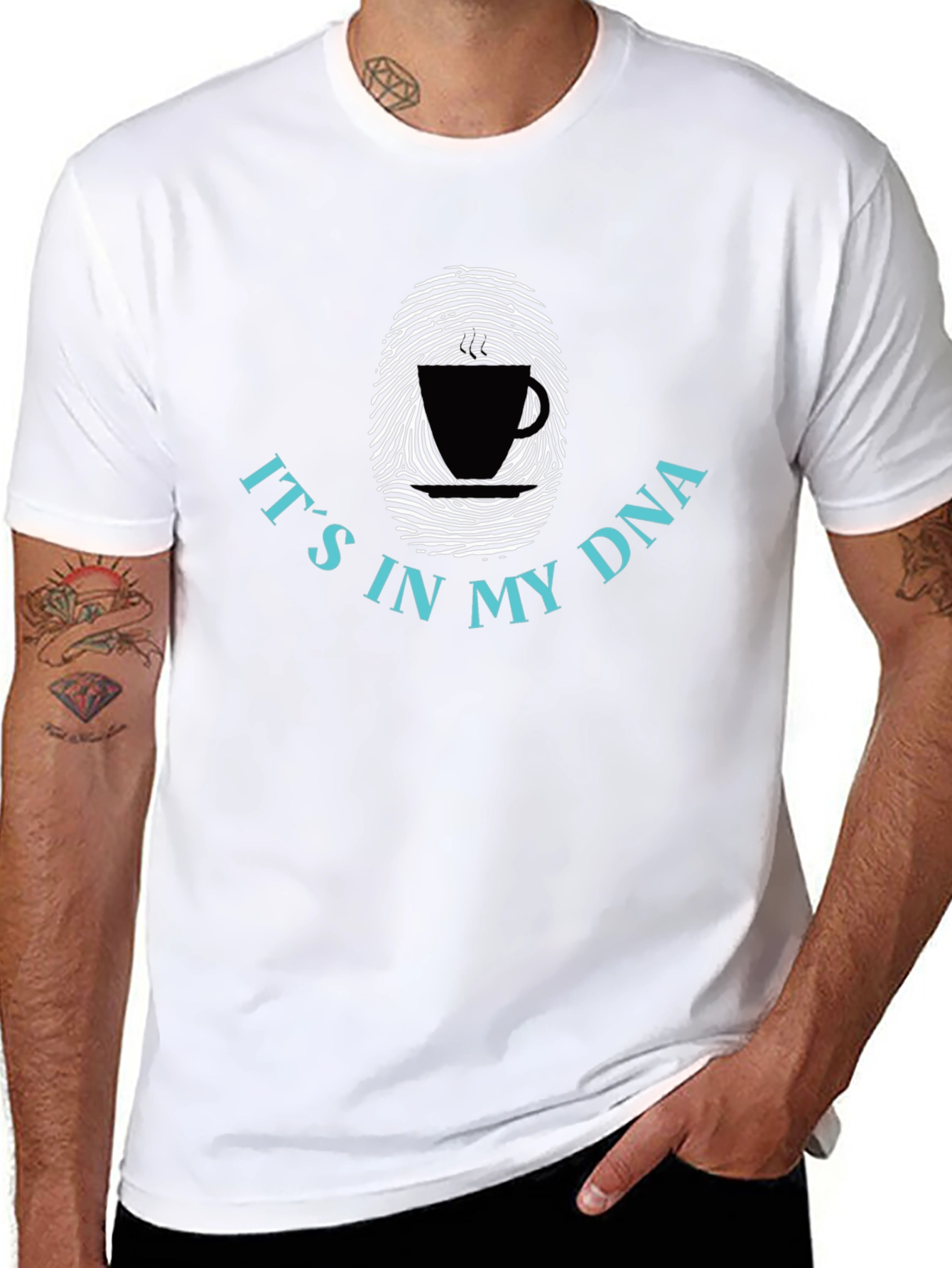 Coffee DNA T-Shirt - Unique Fingerprint Design