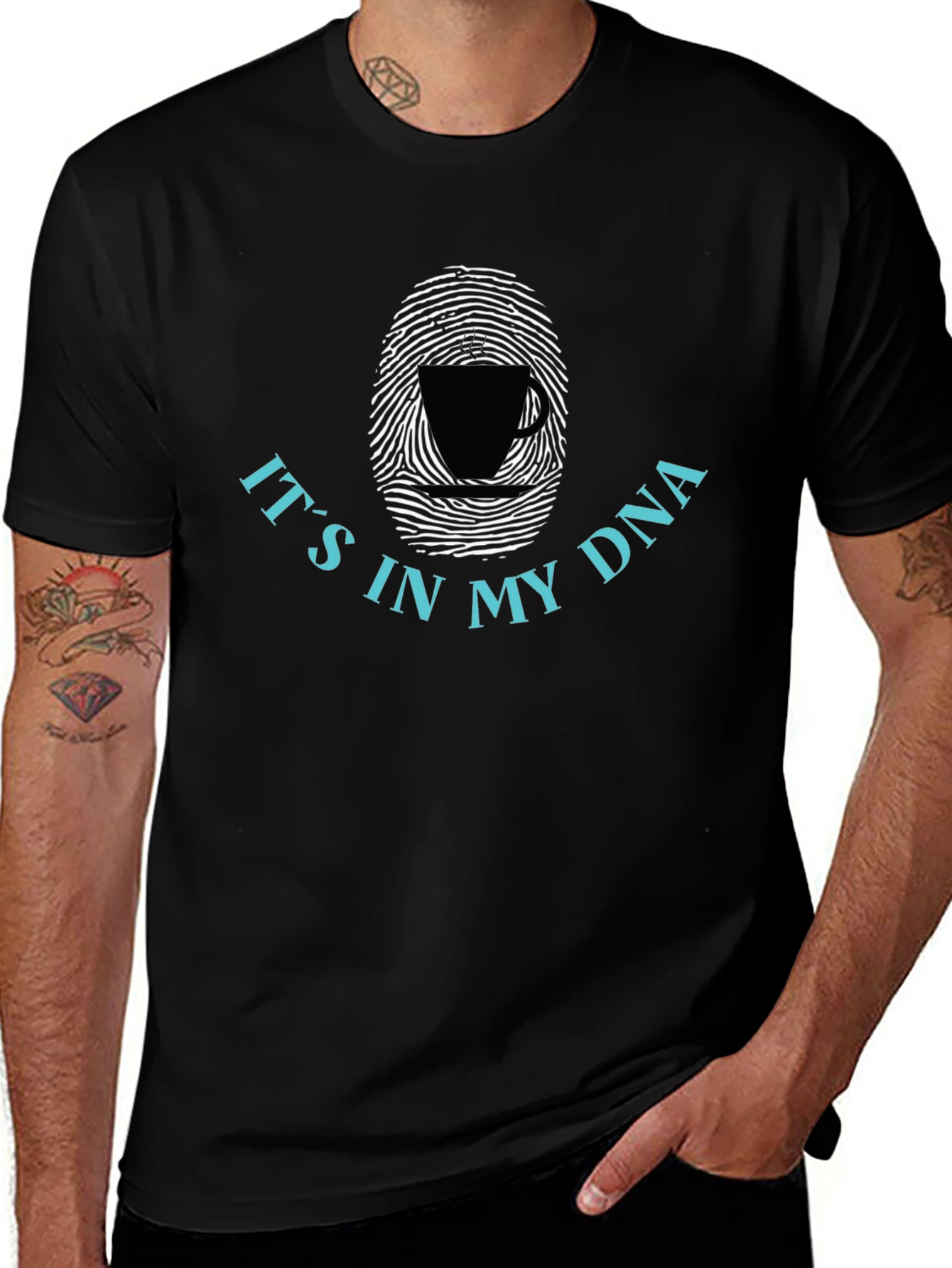 Coffee DNA T-Shirt - Unique Fingerprint Design
