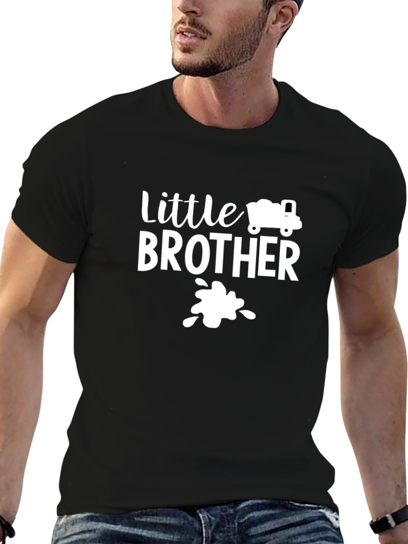 Little Brother Truck Shirt - New Baby Announcement Tee