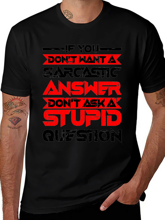 Sarcastic Answer Black T-Shirt