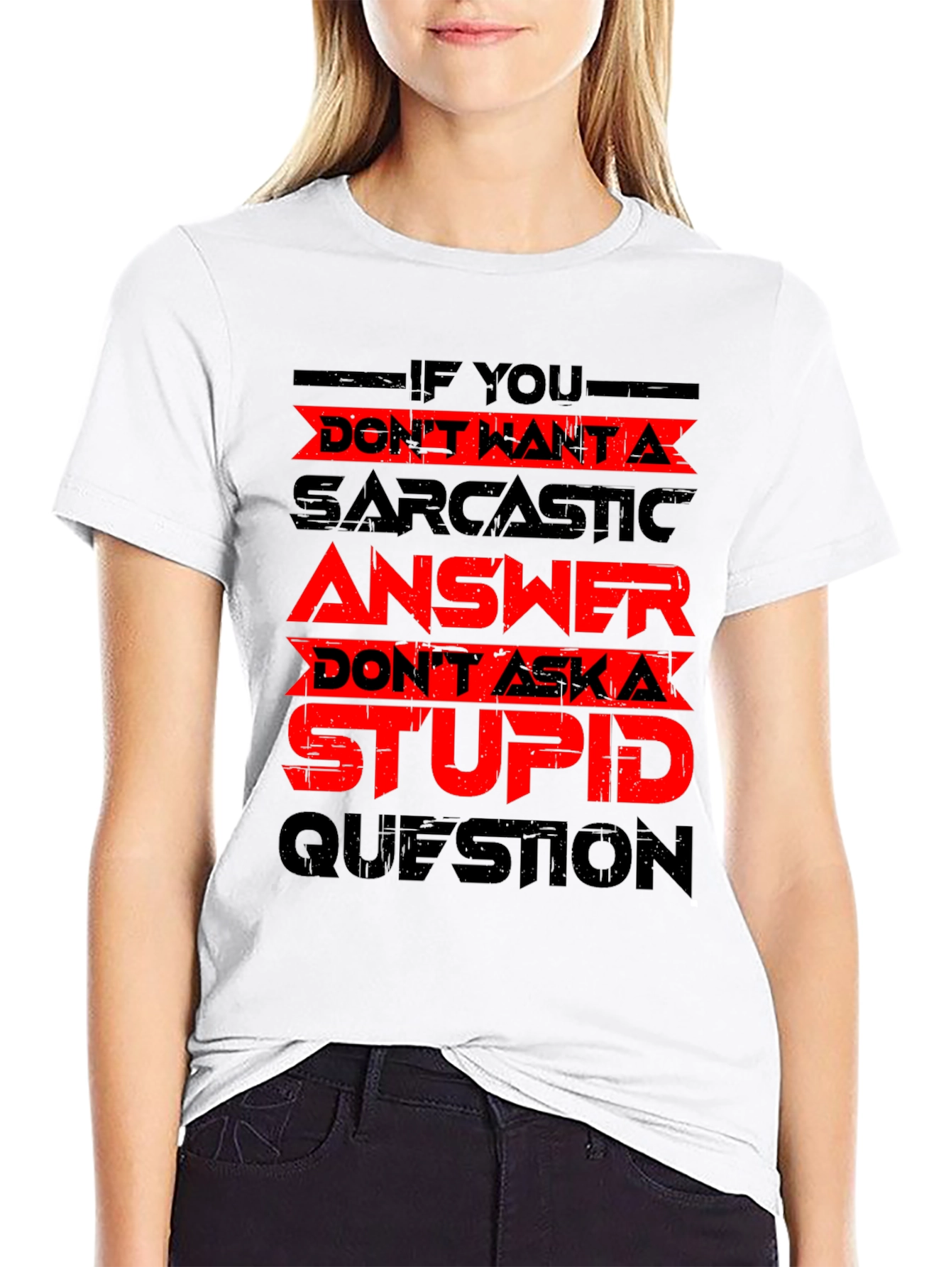 Sarcastic Answer Black T-Shirt