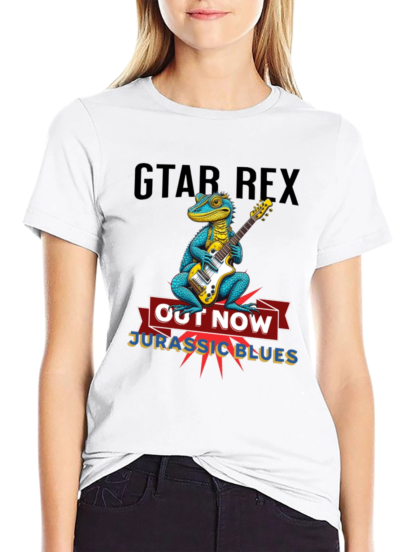 Guitar Rex T-Shirt - Jurassic Blues Out Now!