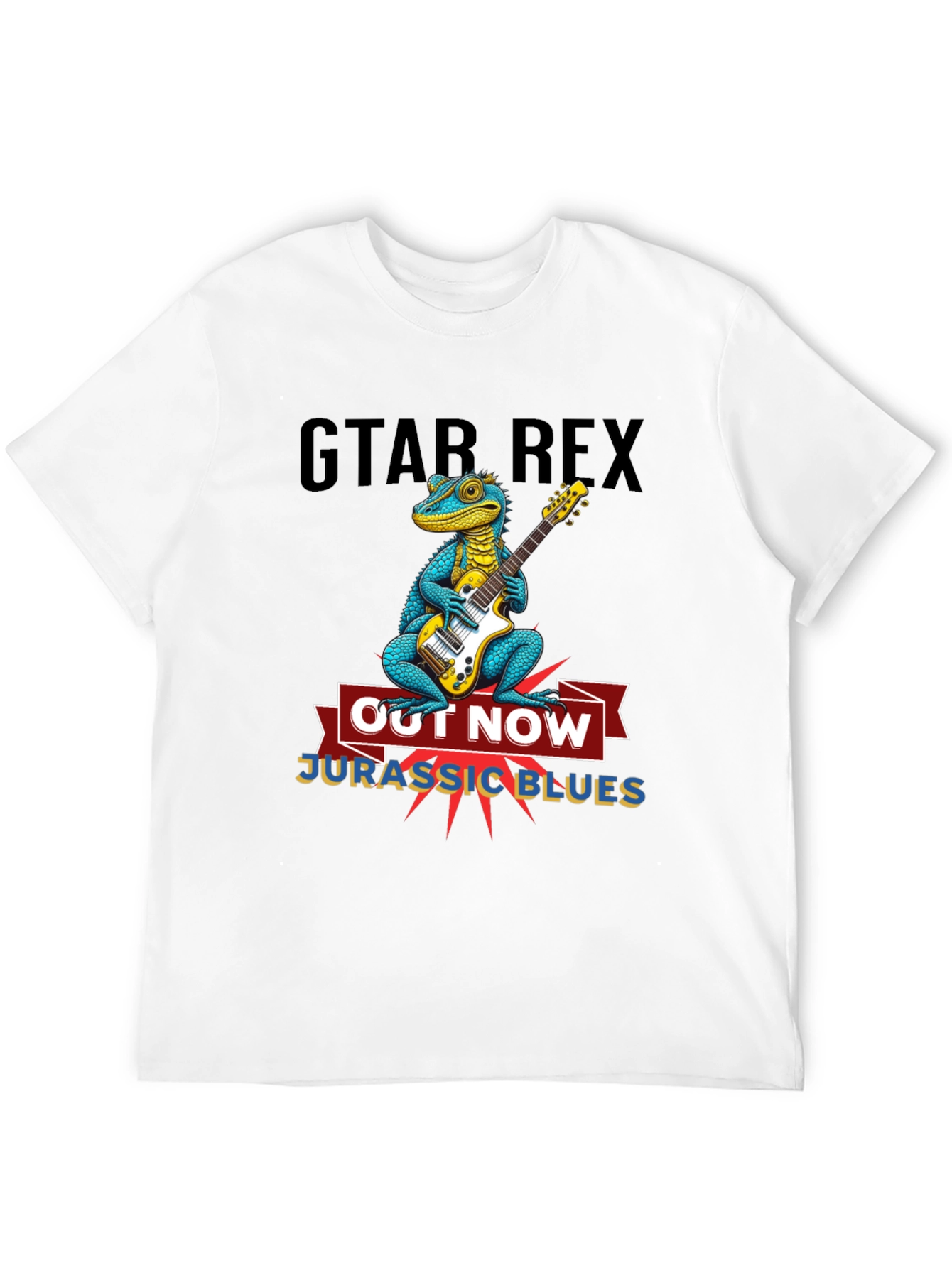 Guitar Rex T-Shirt - Jurassic Blues Out Now!