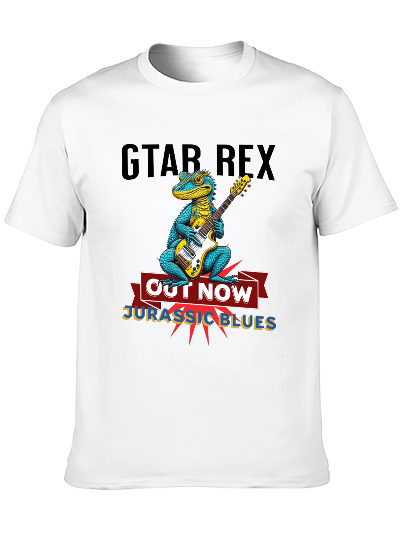 Guitar Rex T-Shirt - Jurassic Blues Out Now!