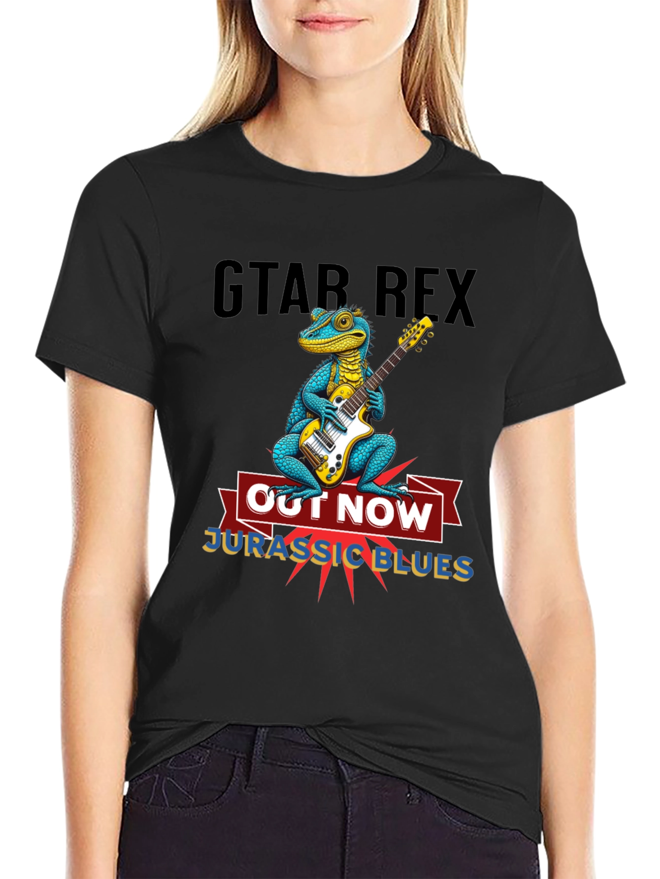 Guitar Rex T-Shirt - Jurassic Blues Out Now!