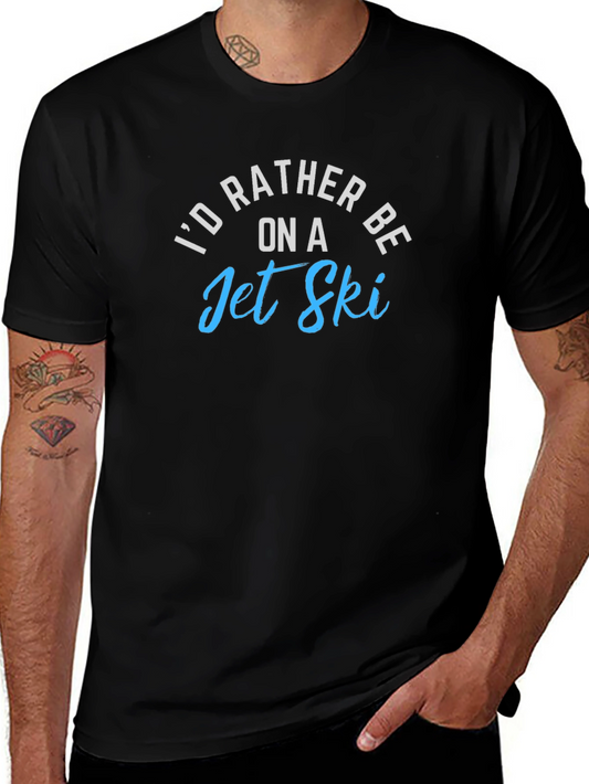 Id Rather Be on a Jet Ski Black T-Shirt