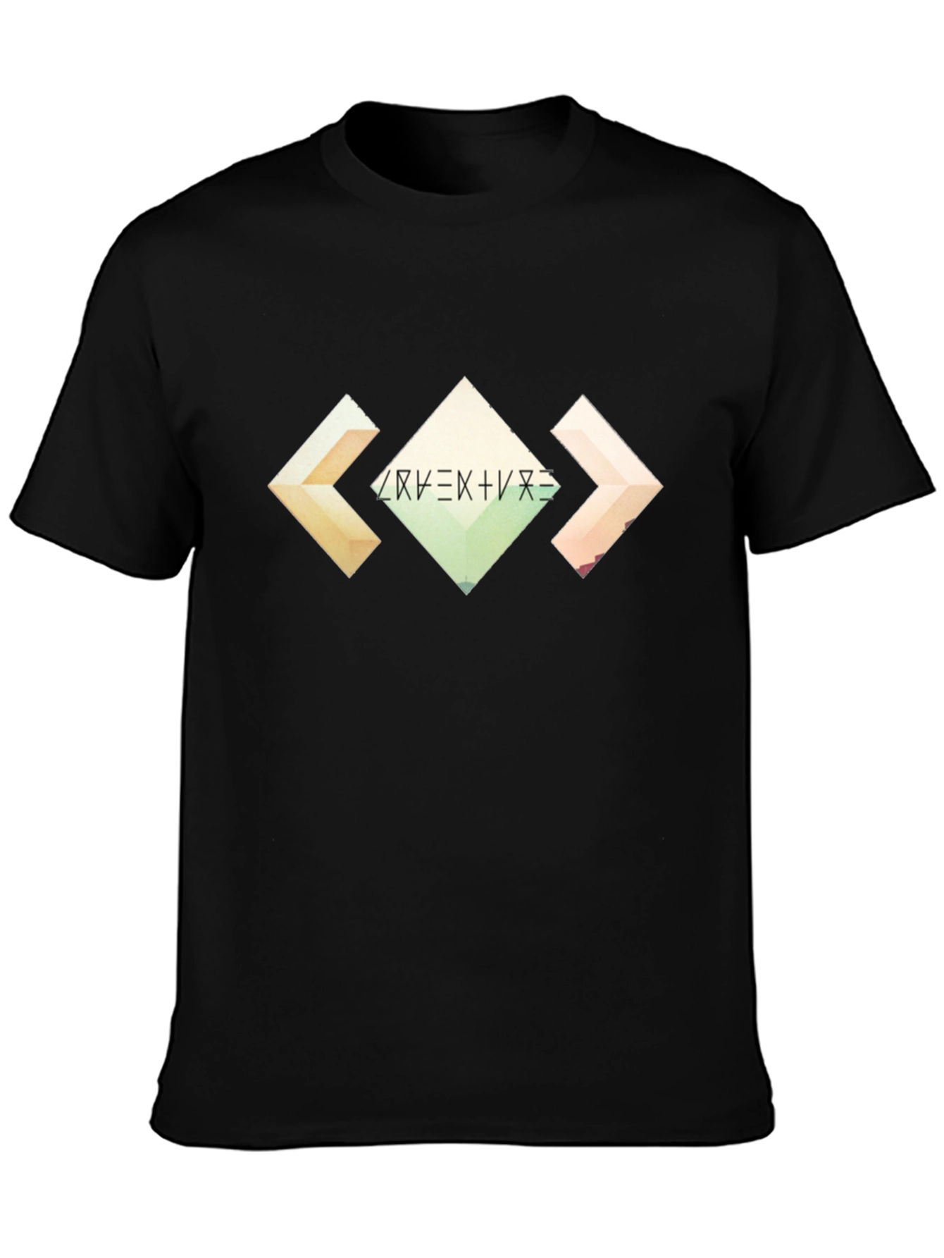 Abstract Geometric Graphic Black T-Shirt