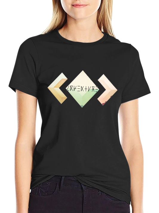 Abstract Geometric Graphic Black T-Shirt