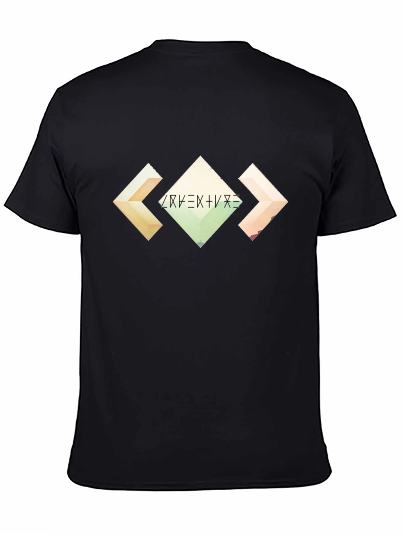 Abstract Geometric Graphic Black T-Shirt