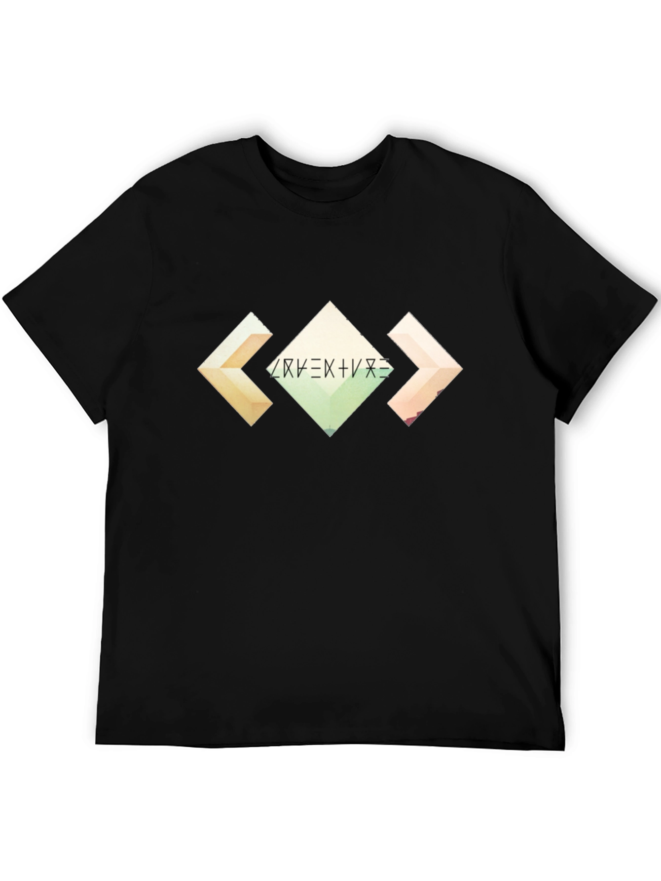 Abstract Geometric Graphic Black T-Shirt