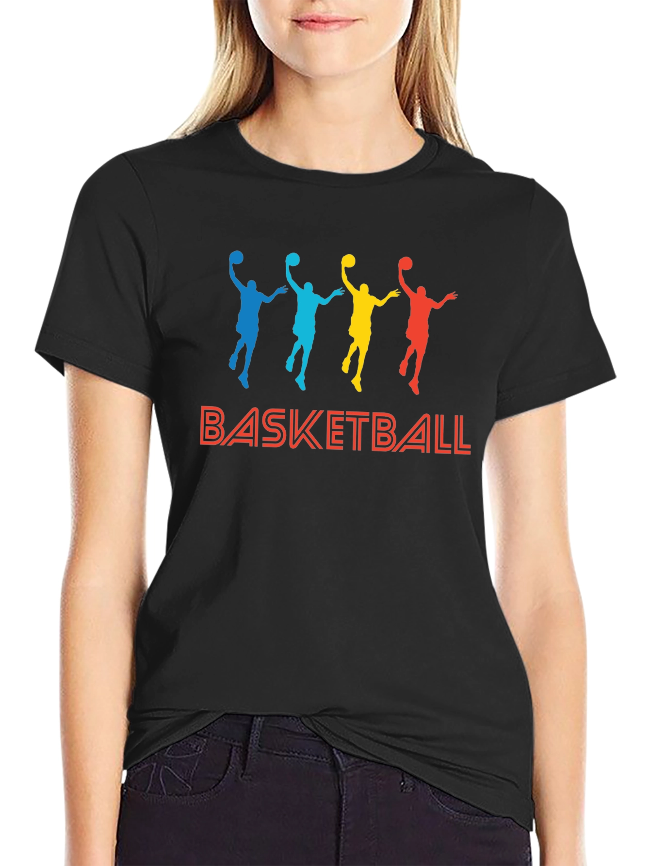 Colorful Basketball Graphic T-Shirt
