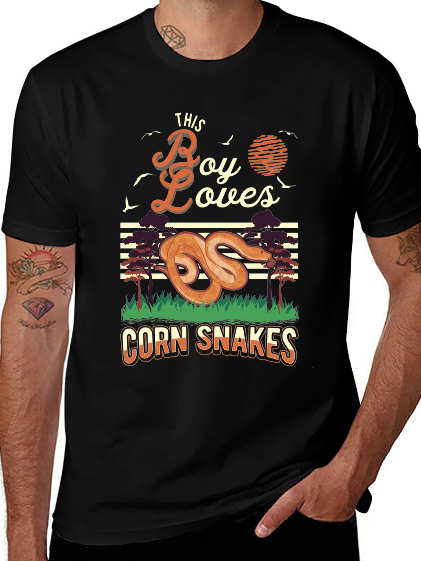 Boy Loves Corn Snakes Graphic T-Shirt