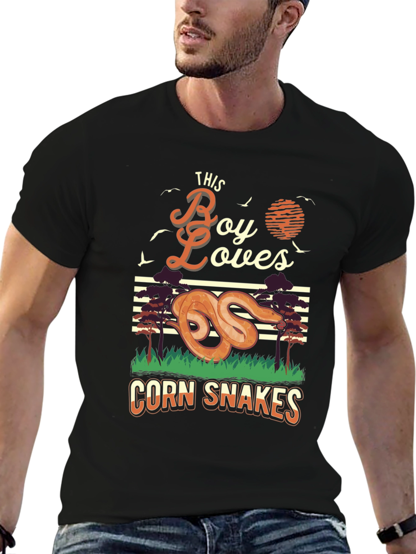 Boy Loves Corn Snakes Graphic T-Shirt