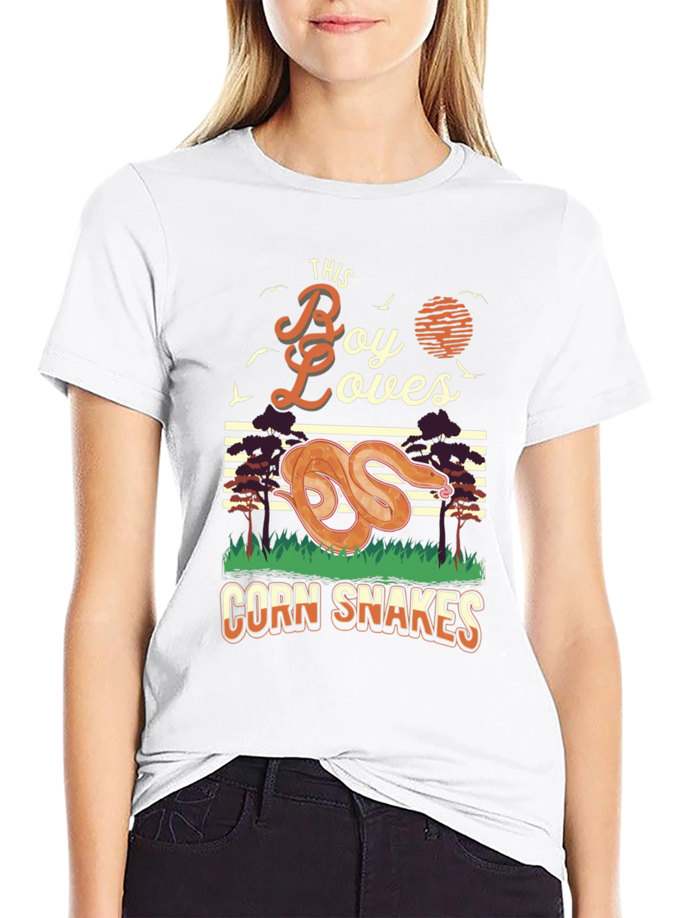 Boy Loves Corn Snakes Graphic T-Shirt